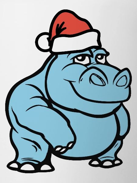 nilpferd comic weihnachten