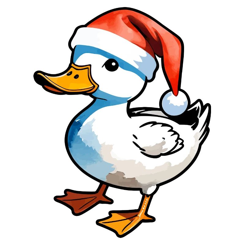 Duck Christmas Drawing