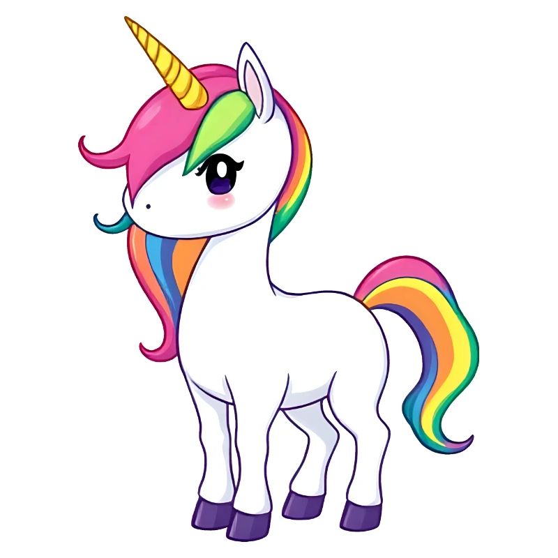 Regenbogen Einhorn Fantasy Illustration