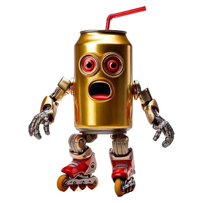 Beer can with straw