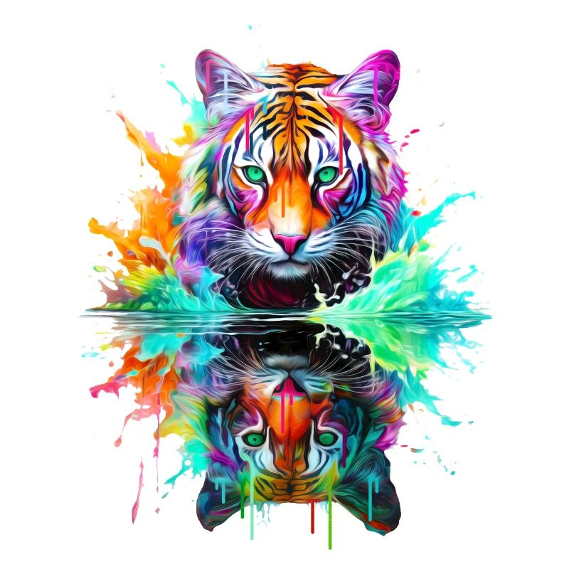 Reflet du tigre peint