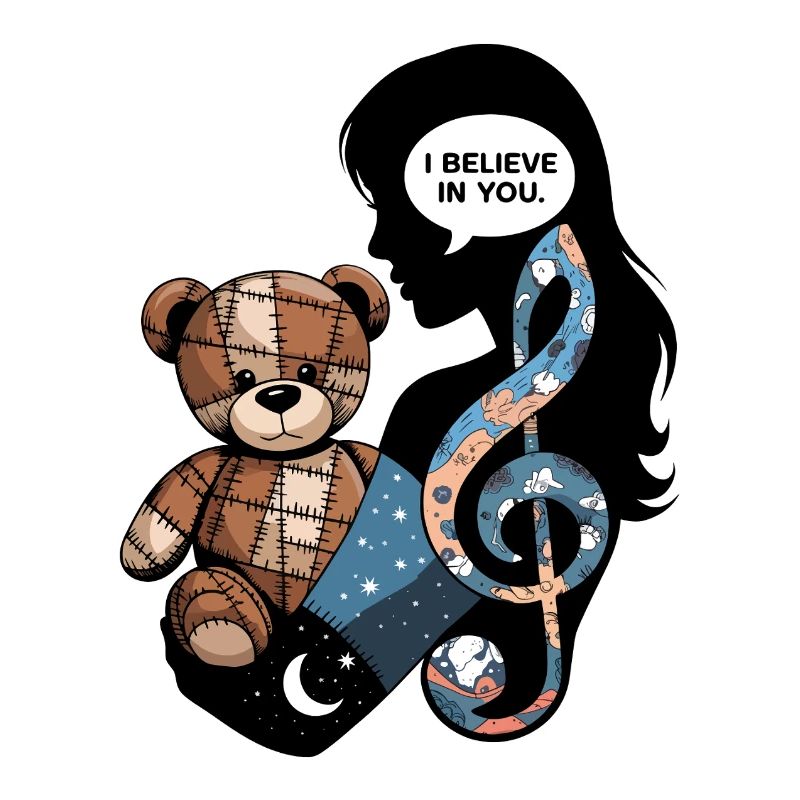 Ermutigender Teddybär mit Musik und Mondschein-Comf