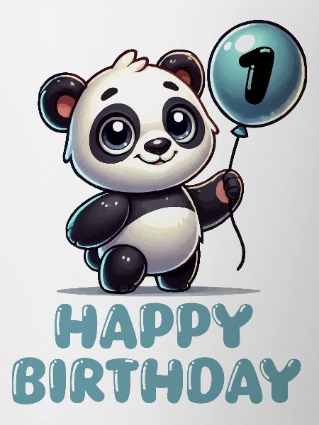 Panda Comic Balloon Birthday 1
