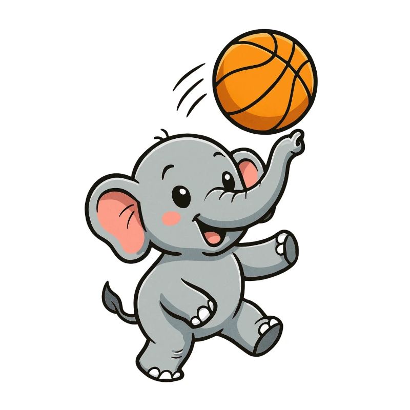 Basket-ball petit éléphant