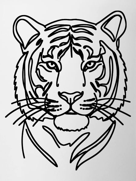 Tiger Single Line Art