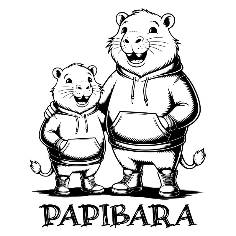 Papibara Papi Capybara Vater Lustig Papa Vatertag