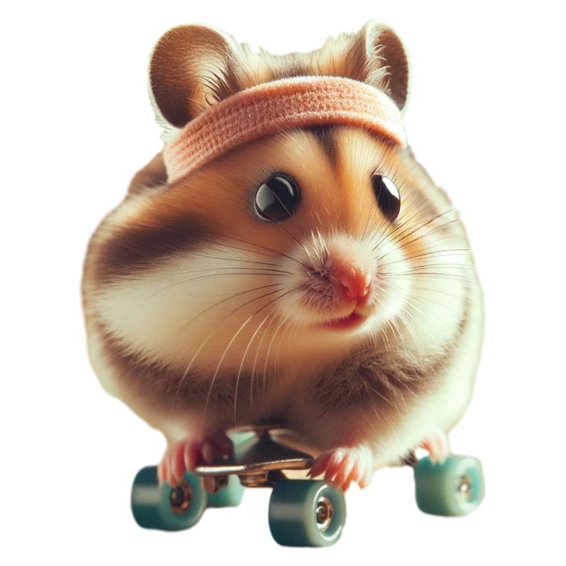 Athlète Skateboard Hamster