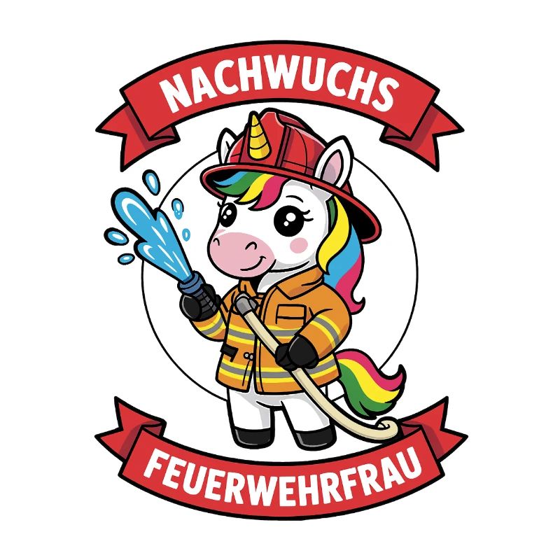 Nachwuchs Feuerwehrfrau mit Einhorn