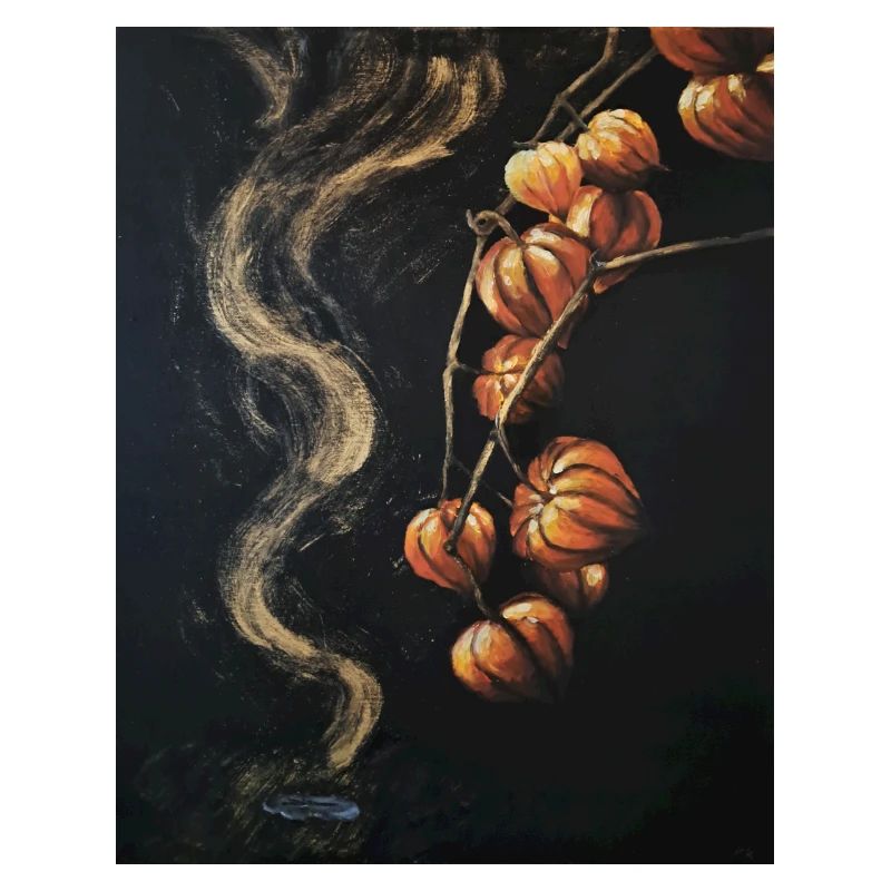 Herbstliche Hülle Tabak Rauch Illustration Runen