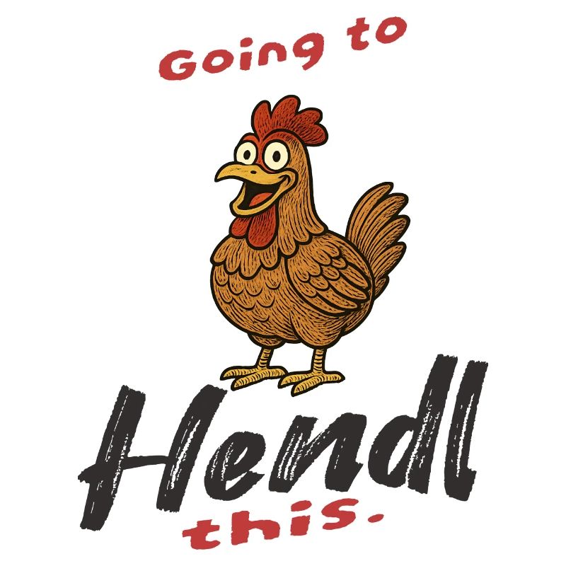 Humorous chicken print with saying