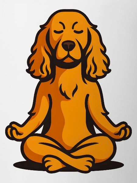 Serene Meditating Dog Illustration