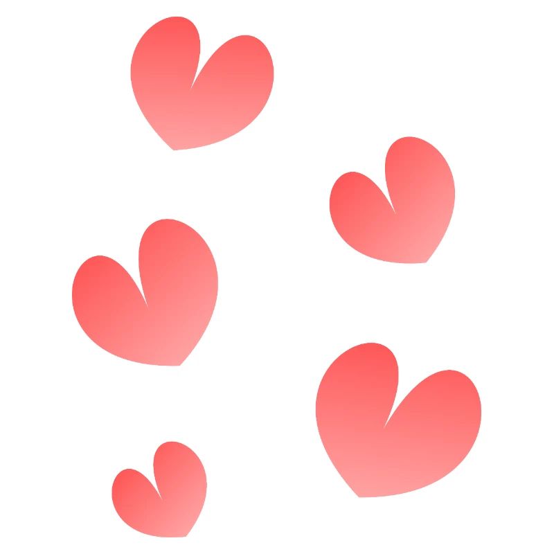 Blooming Hearts on Black Background