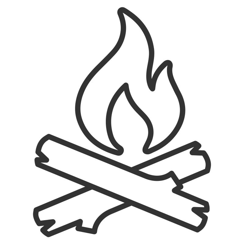 Bonfire Line Icon Campfire