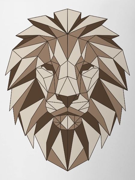 Geometric lion head