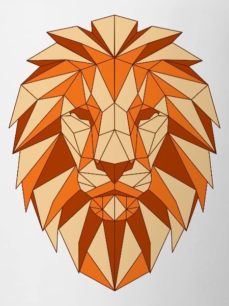 Geometric lion head