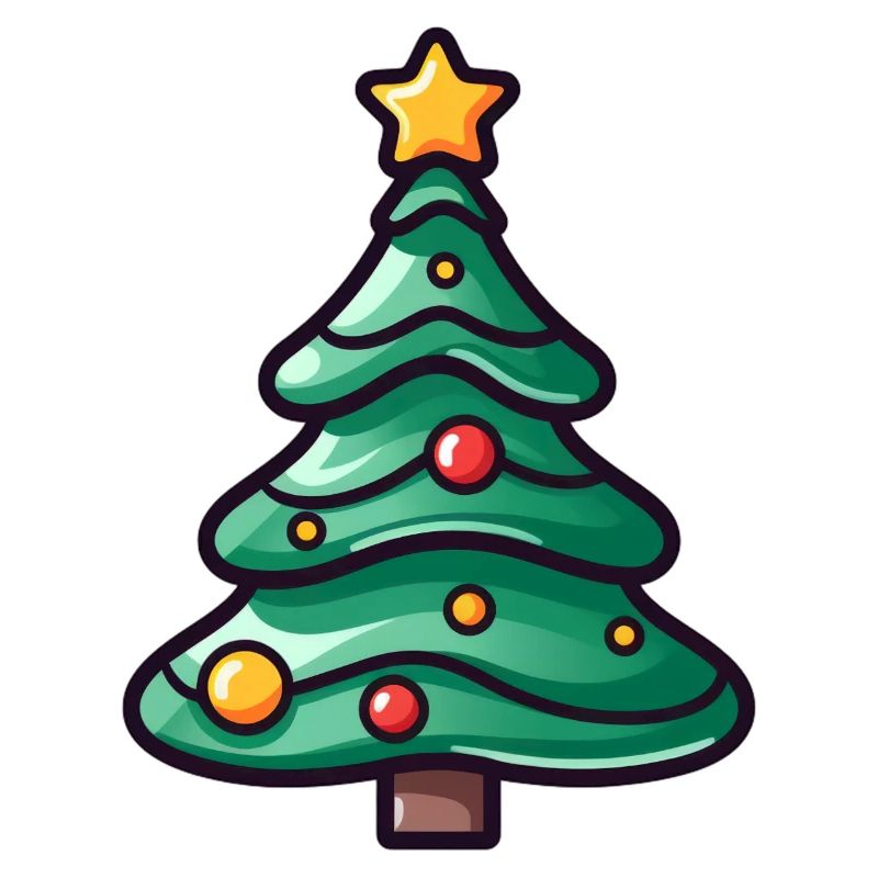 Festive Christmas Tree Illustration