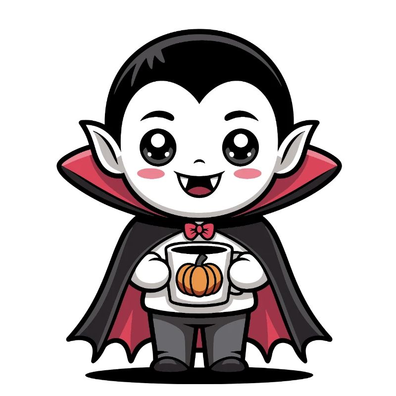 Motif citrouille vampire d'Halloween