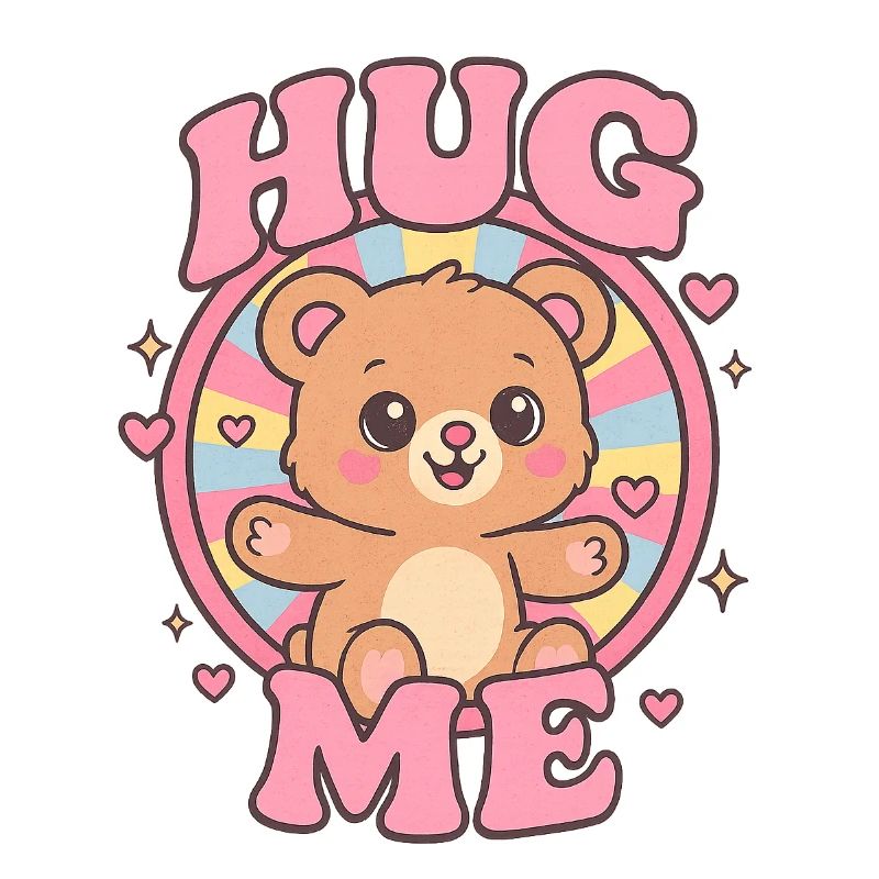 Cute cuddly bear with heart print