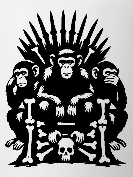 Monkeys on Skull and Bones Throne