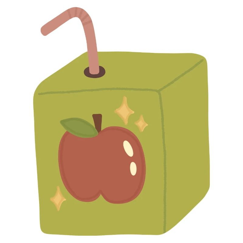 Whimsical Apple Juice Box Design