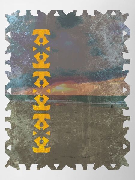 Yellow Totem Pattern on the Beach