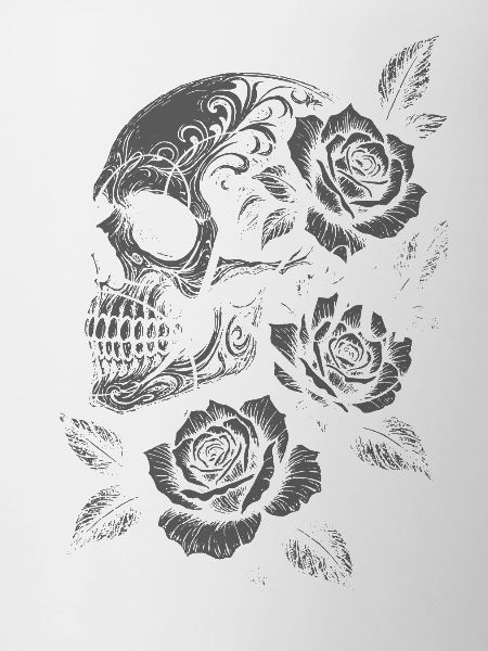 Gothic Rose Skull Rock Graphic