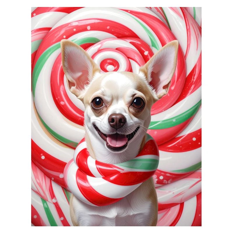 Candy Dog in Peppermix Background