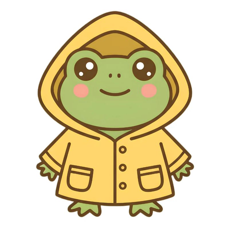 Grenouille avec imperméable