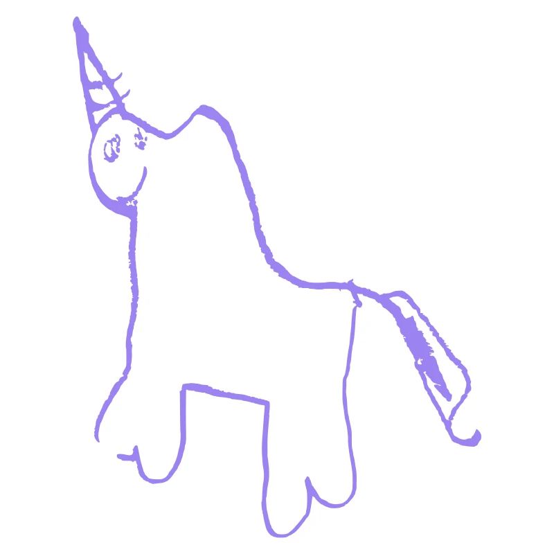 Minimalistisches Einhorn-Lineart