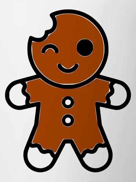 Funny bitten gingerbread man christmas
