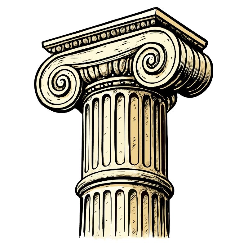 Antique Column Capital Engraving