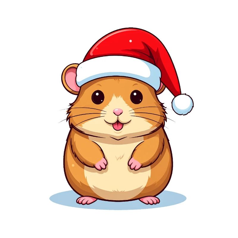 Hamster with Santa hat suitable for Christmas