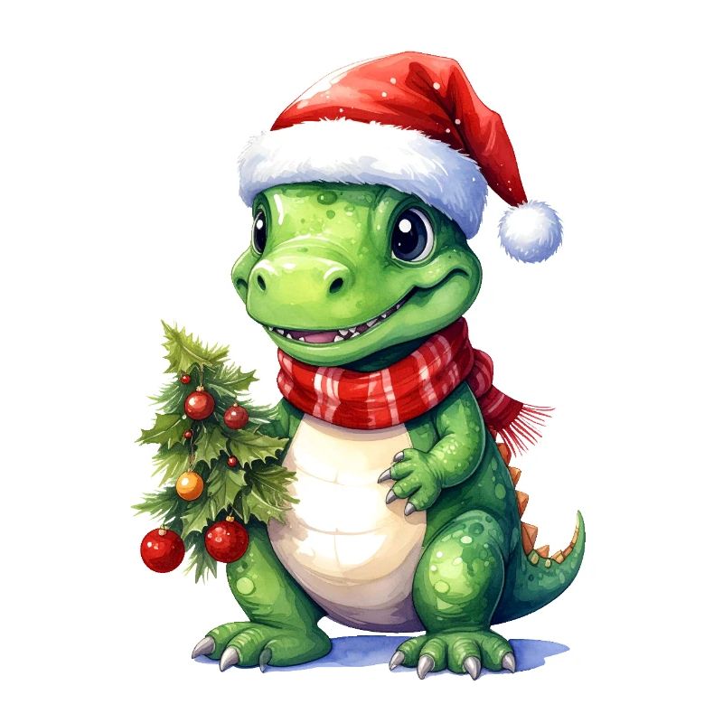 Dino mignon adapté pour Noël
