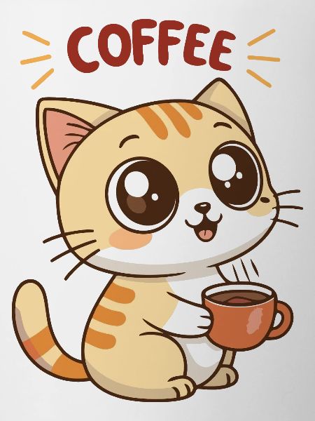 Chat Café Latte Cartoon