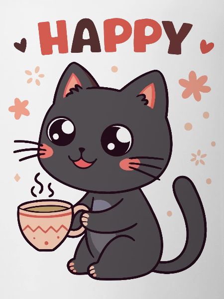 Chat Café Heureux et Doux
