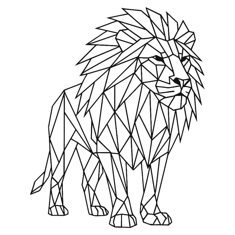 Geometric Lion Polygon Style