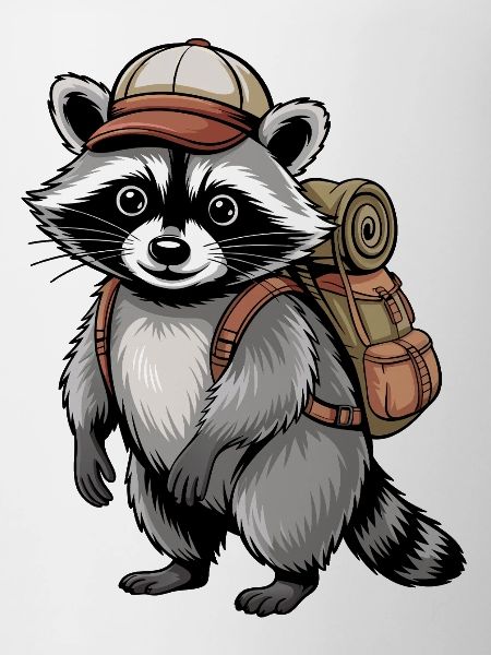 Aventurier raton laveur errant