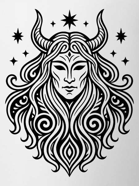 Rauhnächte Perchten Mask Pagan Symbol