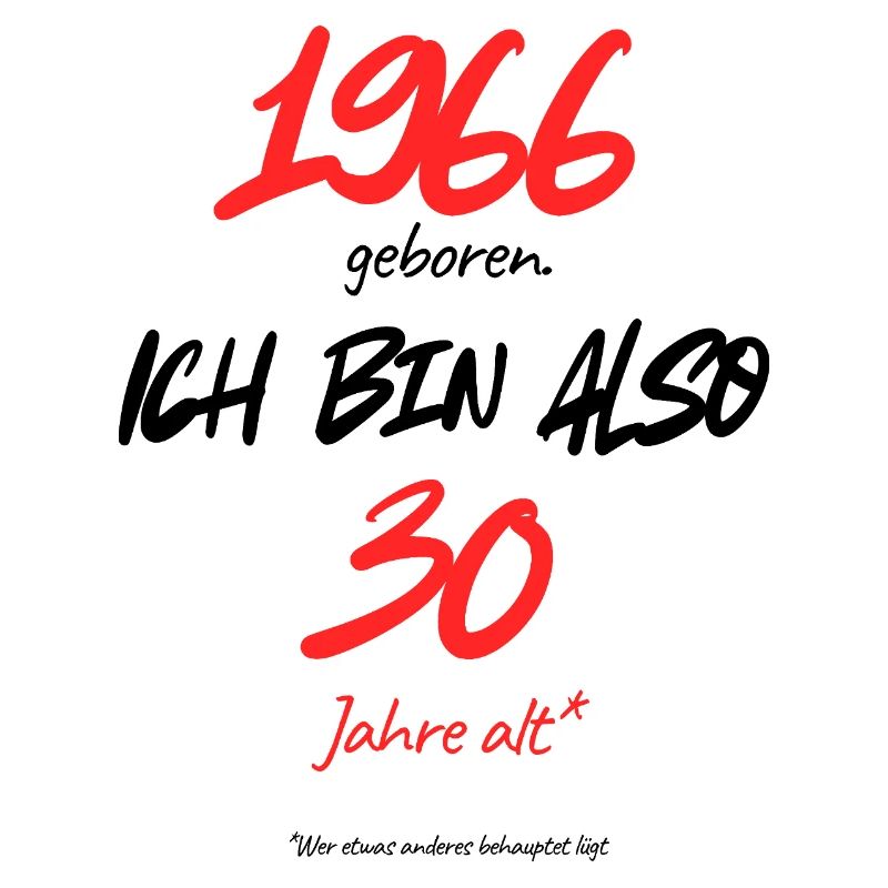 Born in 1966 – still 30, 60th birthday