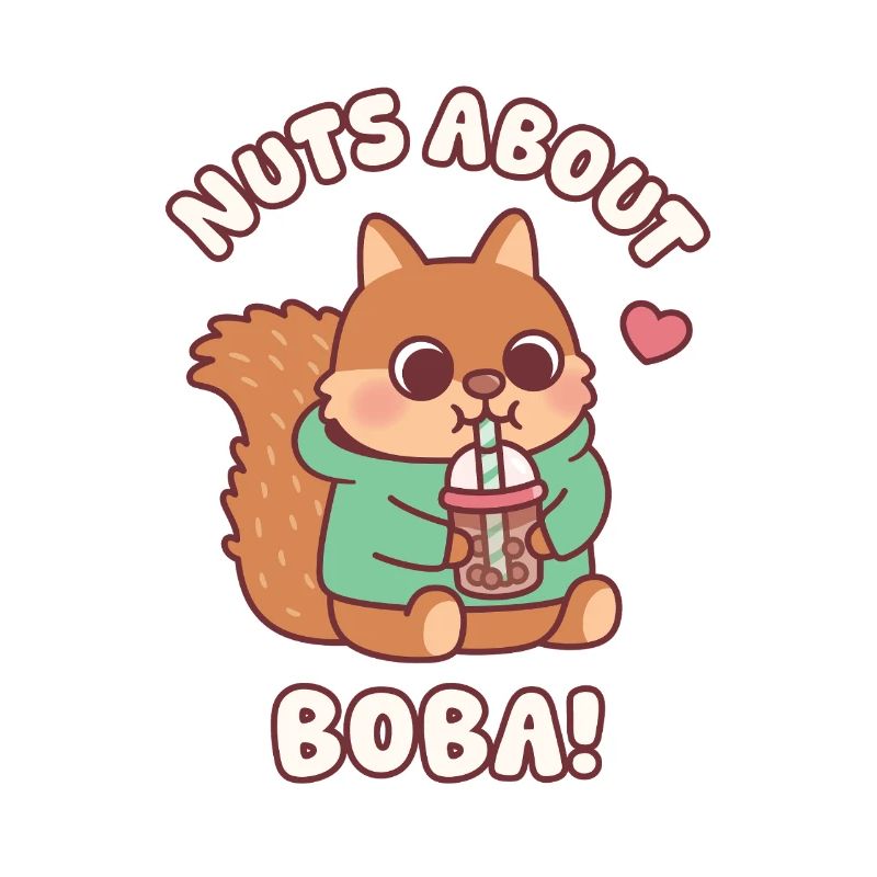 Un écureuil mignon adore boba Tea nuts à propos de Boba drôle