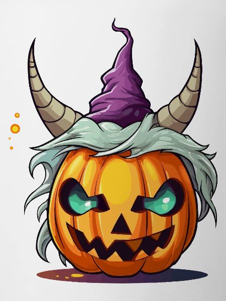 Halloween pumpkin with horns