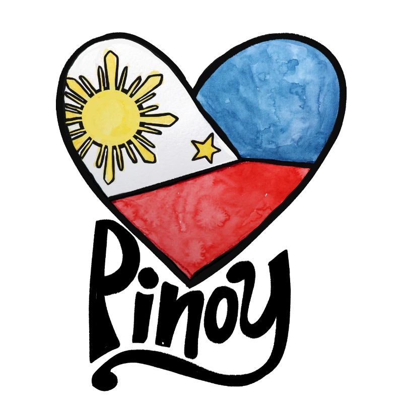 Philippine Flag Heart Print