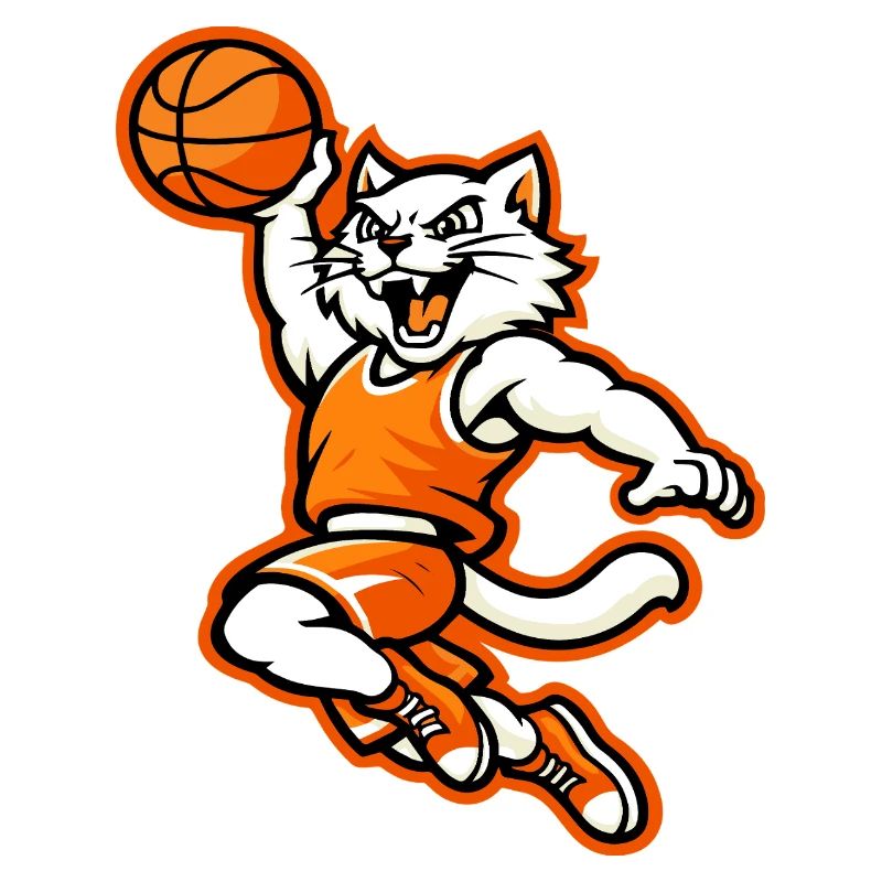 Mascotte du Chat de Dunk de basket en colère