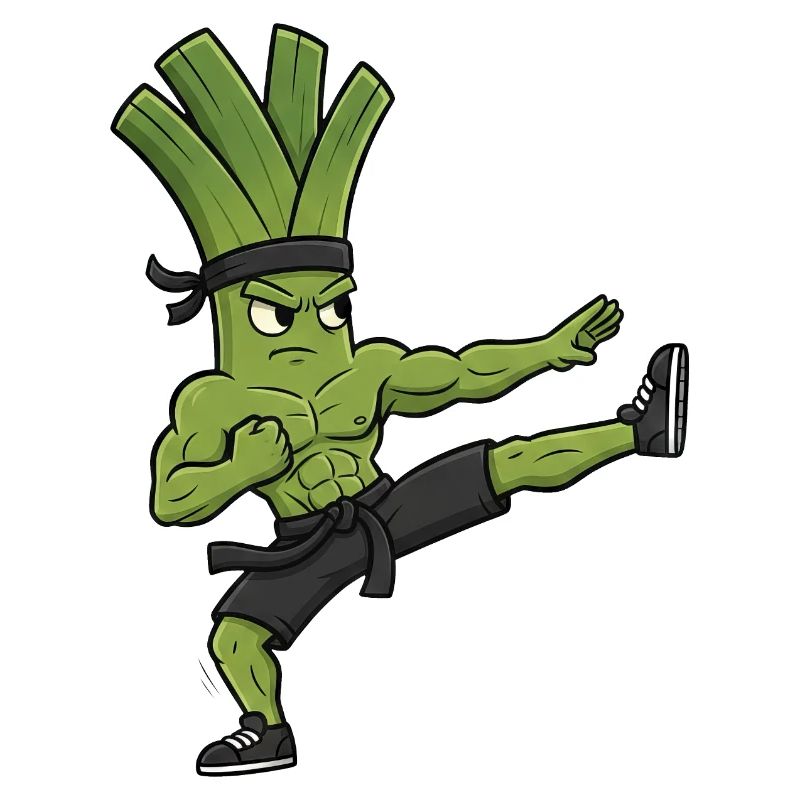 Karate Kick Leek Onion Celery Martial Arts Kuns