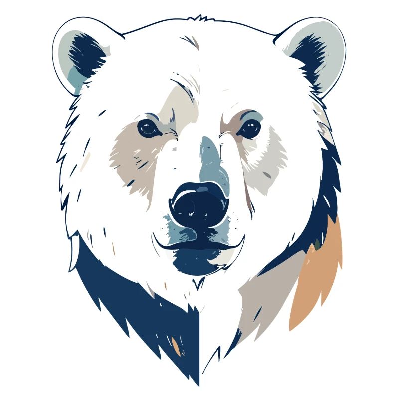Polarbär Eisbär Kopf Zeichnung Kopfdesign Motiv