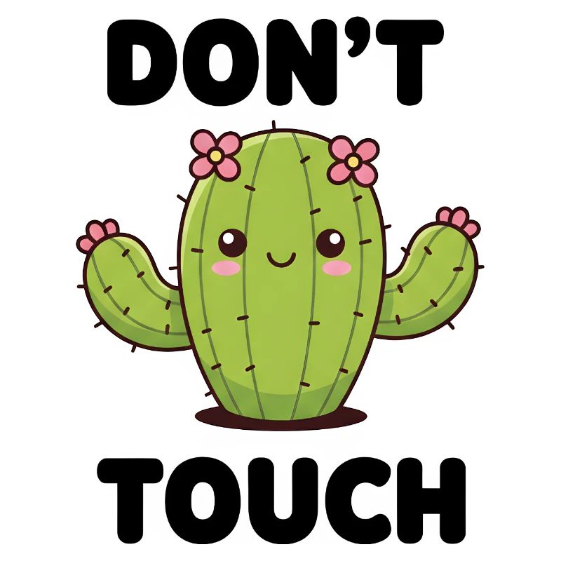 Cactus mignon avec des fleurs – Illustration Kawaii