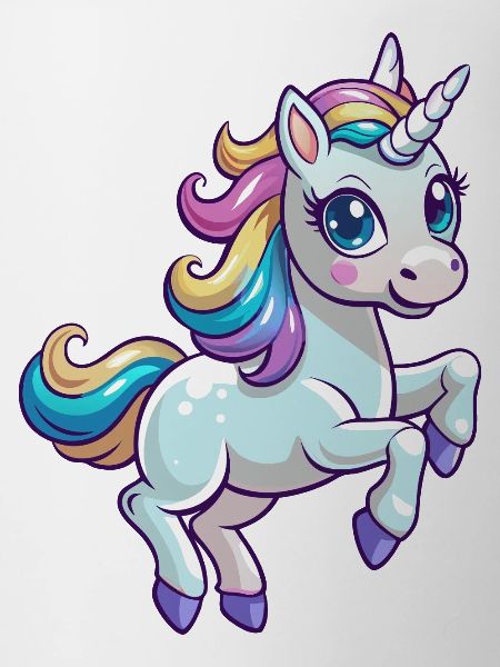 Baby unicorn jumping