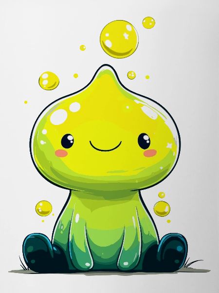 Little neon slime with a smile