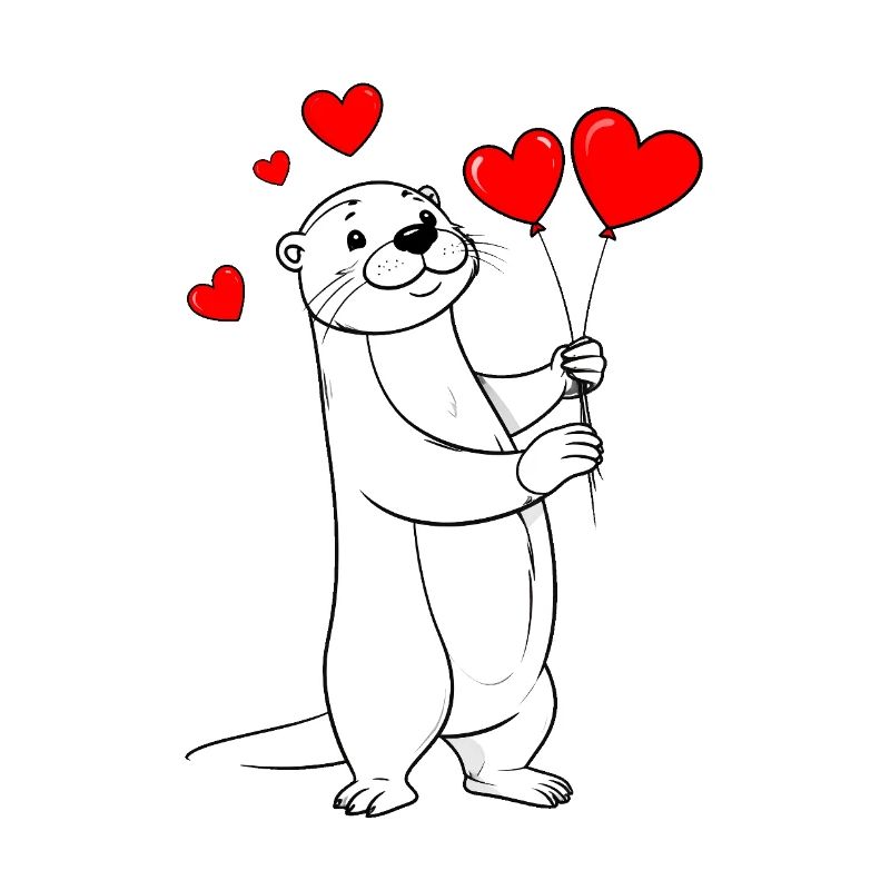 Loutre à la Saint-Valentin