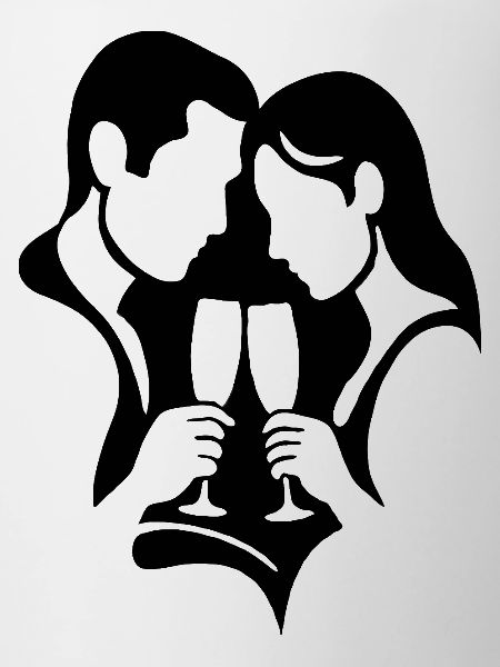 Dark Silhouettes with wine
